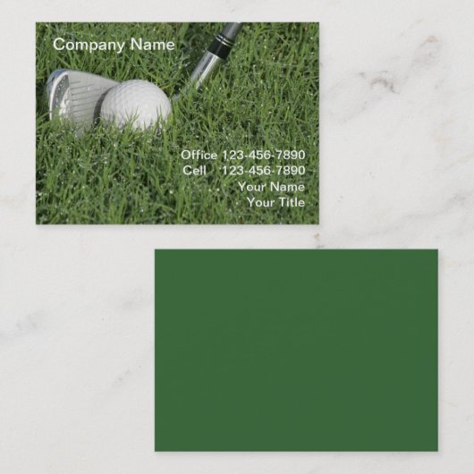 Carte De Visite Thème de golf professionnel (Devant / Derrière)
