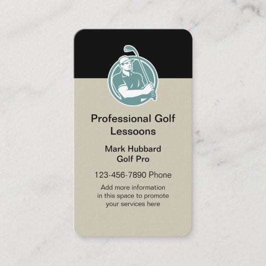 Carte De Visite Thème de golf professionnel (Devant)