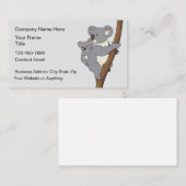 Carte De Visite Thème de koala naturel de la nature (Devant / Derrière)
