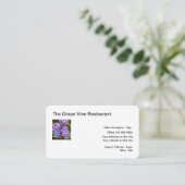 Carte De Visite Thème de la vigne du restaurant (Debout devant)