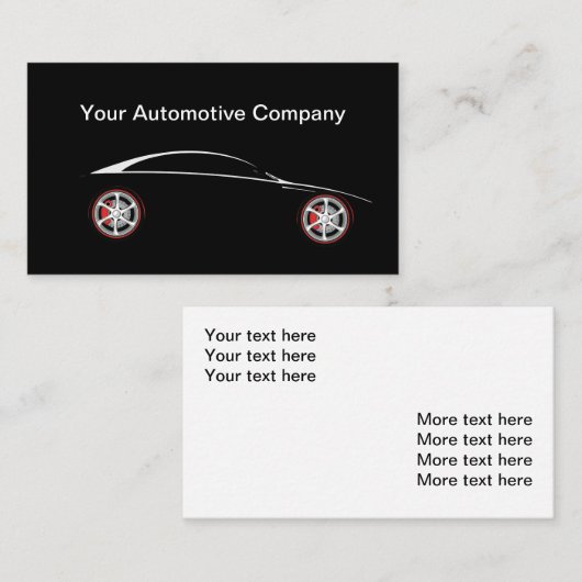Carte De Visite Thème de l'automobile moderne Cool (Devant / Derrière)