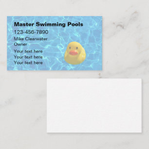 Carte De Visite Thème de l'eau de la piscine pour entrepreneur de