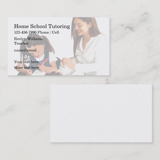 Carte De Visite Thème de l'enseignant chargé de la formation scola (Devant / Derrière)