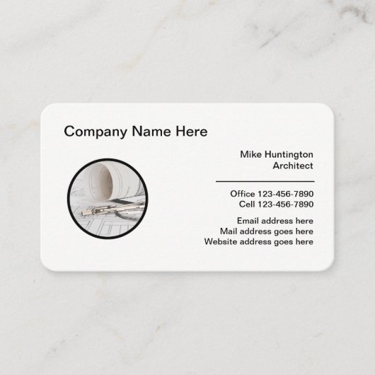 Carte De Visite Thème de logo de conception d'architecte (Devant)