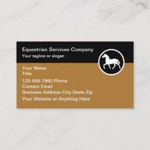 Carte De Visite Thème de logo équestre simple Thème de cheval