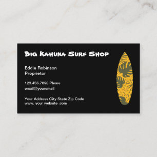 Carte De Visite Thème de magasin de surf hawaïen
