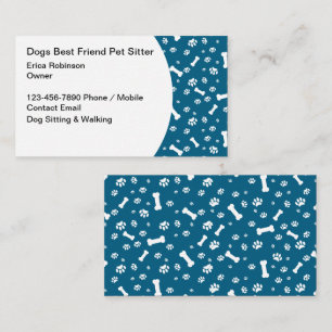 Carte De Visite Thème De Marche De Chien Et De Sitter