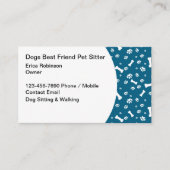 Carte De Visite Thème De Marche De Chien Et De Sitter (Devant)