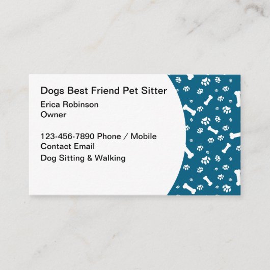 Carte De Visite Thème De Marche De Chien Et De Sitter (Devant)