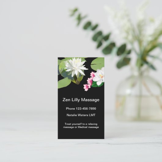 Carte De Visite Thème de massage de zen (Debout devant)
