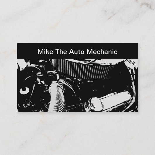 Carte De Visite Thème de mécanicien automobile (Devant)