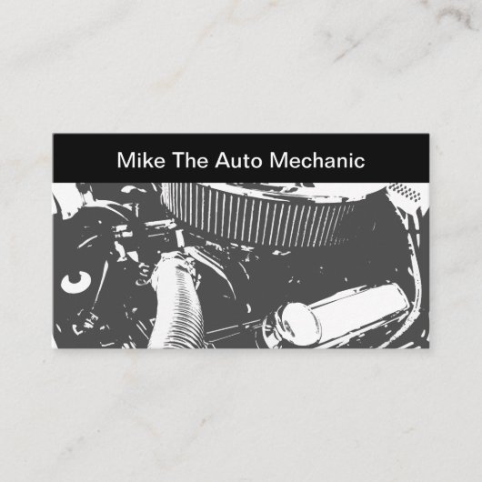 Carte De Visite Thème de mécanicien automobile (Devant)
