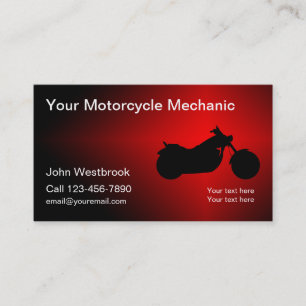 Carte De Visite Thème de mécanicien de moto cool