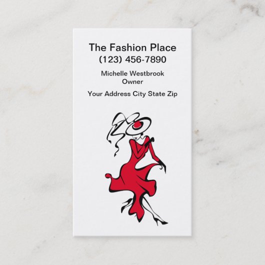 Carte De Visite Thème de mode tendance (Devant)