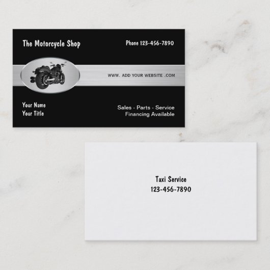 Carte De Visite Thème de moto (Devant / Derrière)