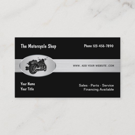 Carte De Visite Thème de moto (Devant)