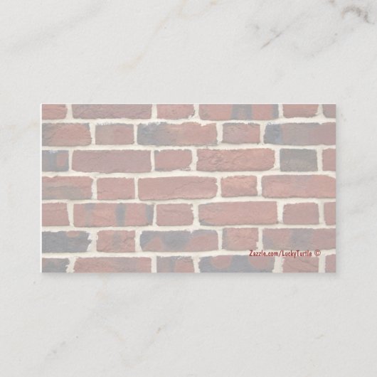 Carte De Visite Thème de mur de briques de construction (Dos)