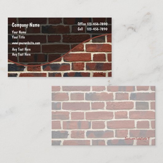 Carte De Visite Thème de mur de briques de construction (Devant / Derrière)
