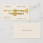 Carte De Visite Thème de musique de trompette d'or (Devant / Derrière)