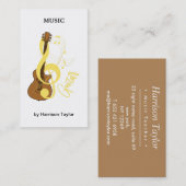 Carte De Visite Thème de musique musicienne graphique de guitare (Devant / Derrière)