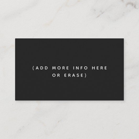 Carte De Visite Thème de Noël Père Noël moderne Minimal Noir simpl (Dos)