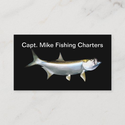 Carte De Visite Thème de pêche au tarpon (Devant)
