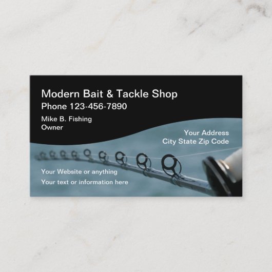 Carte De Visite Thème de pêche moderne (Devant)