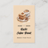 Carte De Visite Thème de petit-déjeuner café Code QR et site Web (Devant)
