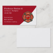 Carte De Visite Thème de pompier de caserne de pompiers moderne (Devant / Derrière)