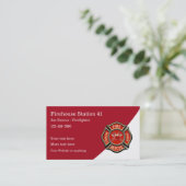Carte De Visite Thème de pompier de caserne de pompiers moderne (Debout devant)