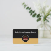 Carte De Visite Thème de restaurant de saucisses grillées (Debout devant)