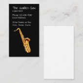 Carte De Visite Thème de saxophone jazz (Devant / Derrière)