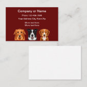 Carte De Visite Thème de services de garde d'animaux (Devant / Derrière)