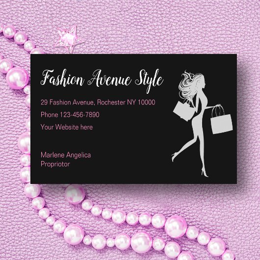 Carte De Visite Thème de shopping de style de mode