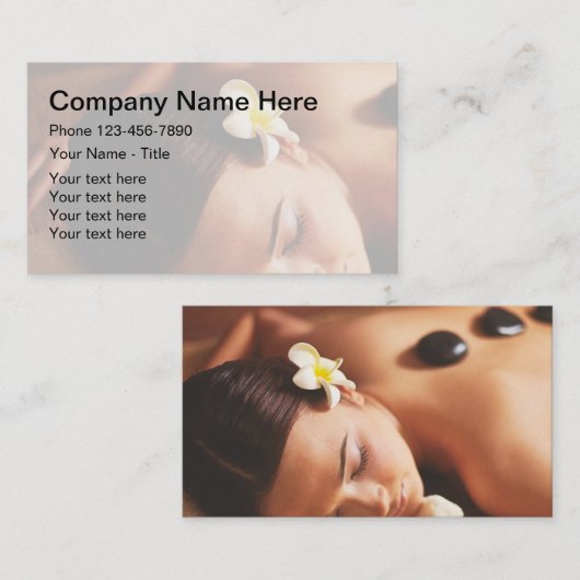 Carte De Visite Thème de spa de massage (Devant / Derrière)