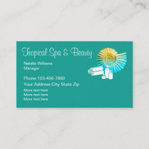 Carte De Visite Thème de Spa Tropical et Beauté