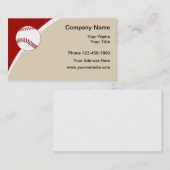 Carte De Visite Thème de sport de baseball Design simple (Devant / Derrière)