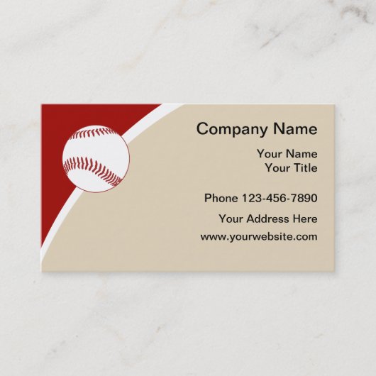 Carte De Visite Thème de sport de baseball Design simple (Devant)