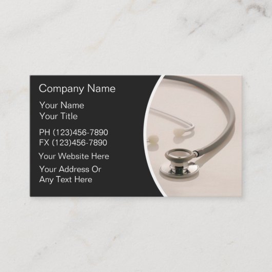 Carte De Visite Thème de stéthoscope Médicale (Devant)