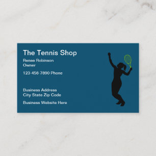 Carte De Visite Thème de Tennis Moderne Unique