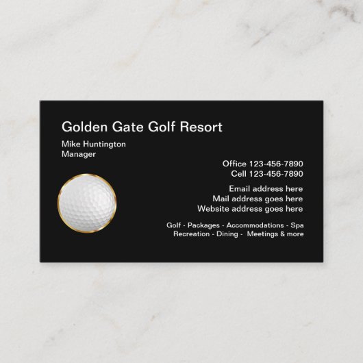 Carte De Visite Thème de vacances de golf classe (Devant)