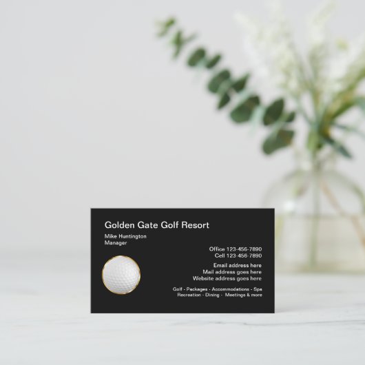 Carte De Visite Thème de vacances golf classique (Debout devant)