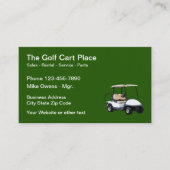 Carte De Visite Thème de vente et de location de chariots de golf (Devant)
