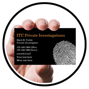 Carte De Visite Thème d'empreinte digitale d'enquêteur privé