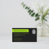 Carte De Visite Thème d'empreinte digitale des services de sécurit (Debout devant)