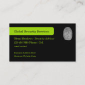 Carte De Visite Thème d'empreintes digitales des services de sécur (Devant)