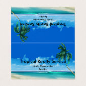 Carte De Visite Thème d'immobiliers de plage (Extérieur déplié)