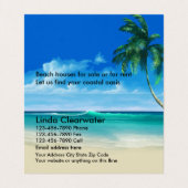 Carte De Visite Thème d'immobiliers de plage (Intérieur déplié)