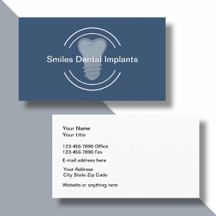 Carte De Visite Thème d'implants dentaires