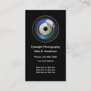 Carte De Visite Thème d'objectif d'appareil photo unique pour la p